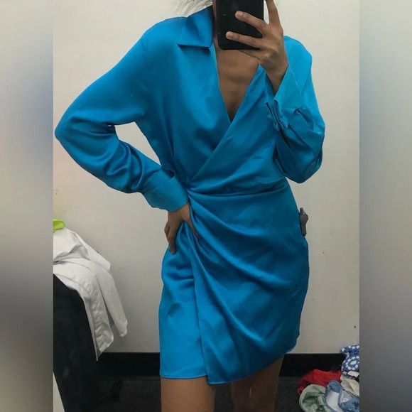 Zara button down satin dress - Picture 8 of 17